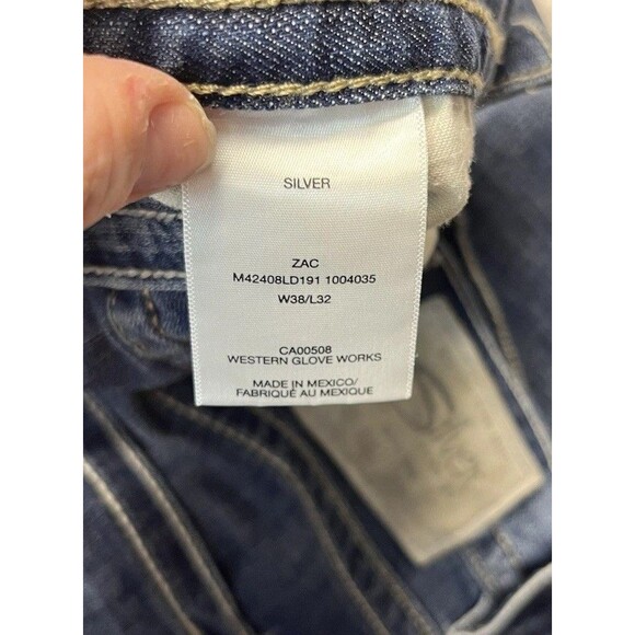 Silver Jeans Mens W38/L32 Relaxed Fit Straight Leg Embroidered Pocket - Picture 2 of 8